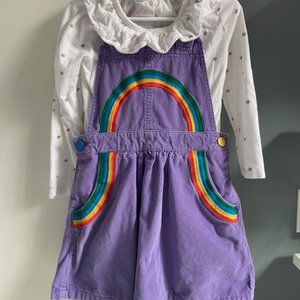 Kids' Corduroy Pinafore Dress and Ruffle Neck Jersey Top